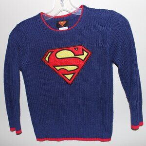 FREE WITH ANY BUY!❤️original SUPERMAN kids sweater 6T embroidered big logo